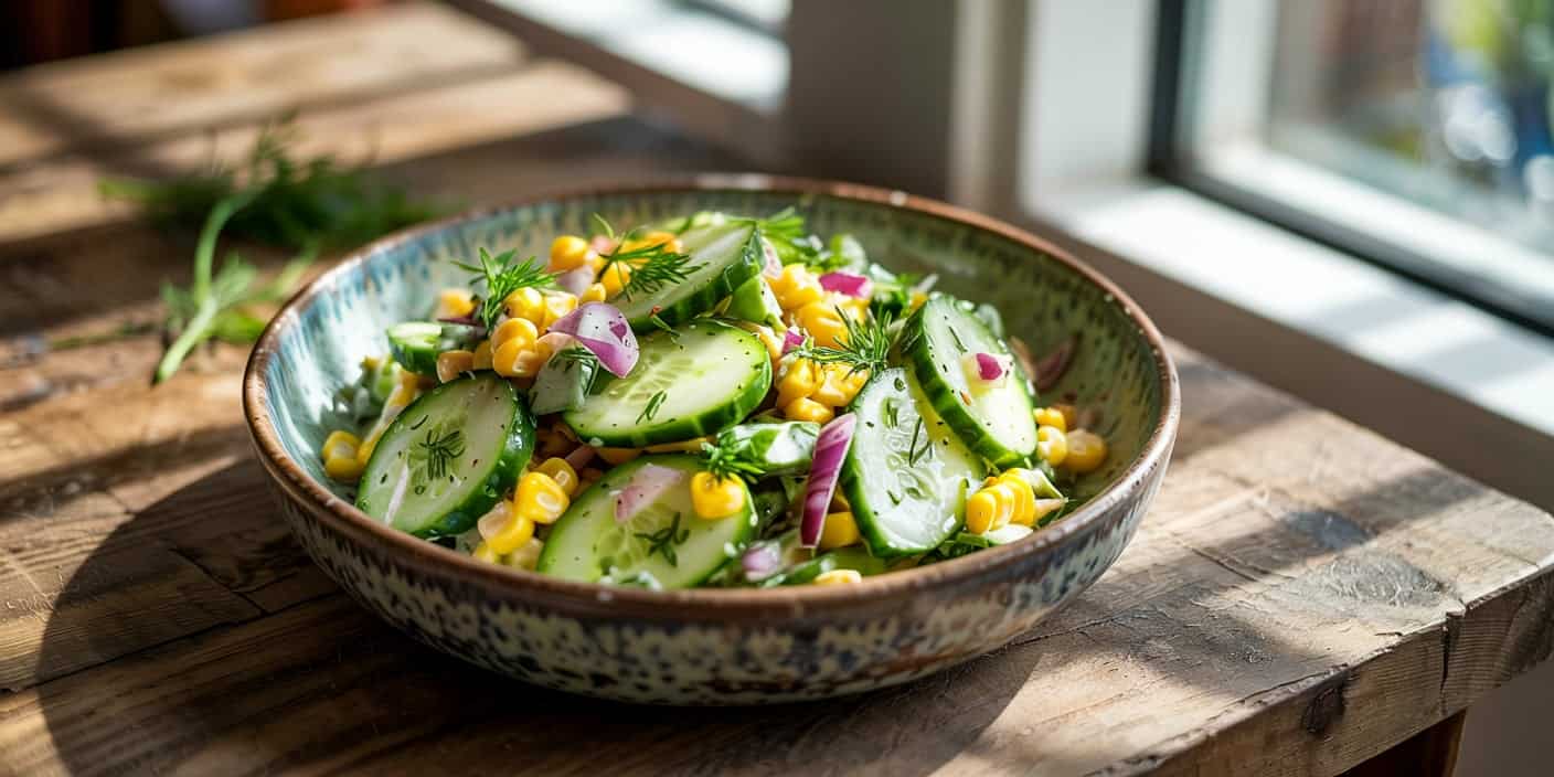 Gurkensalat mit Mais