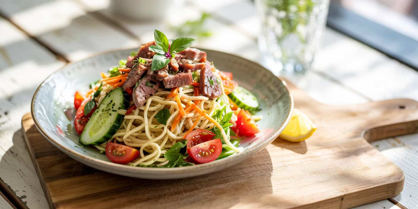 Gyrosnudelsalat