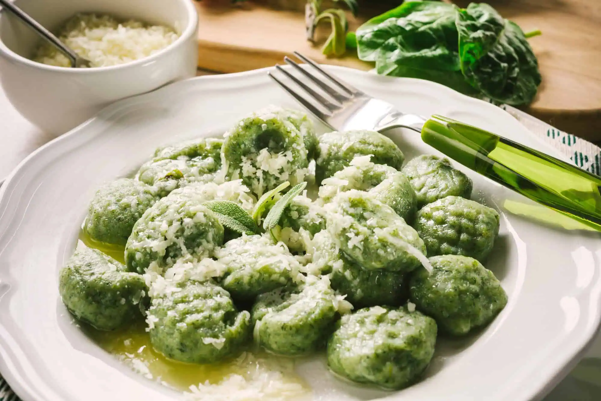 Gnocchi mit frischen Spinat
