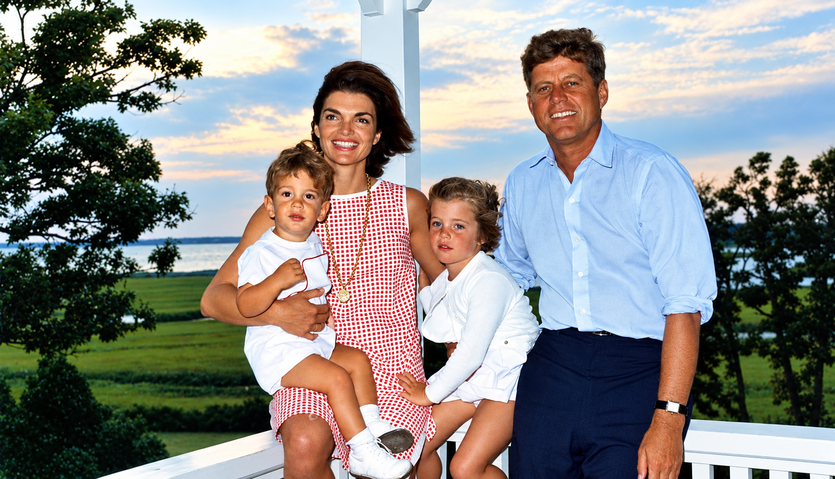 John und Jacqueline Kennedy mit Kindern